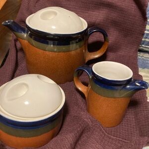 Mikasa Firesong tea/coffee pot, Creamer  and sugar
